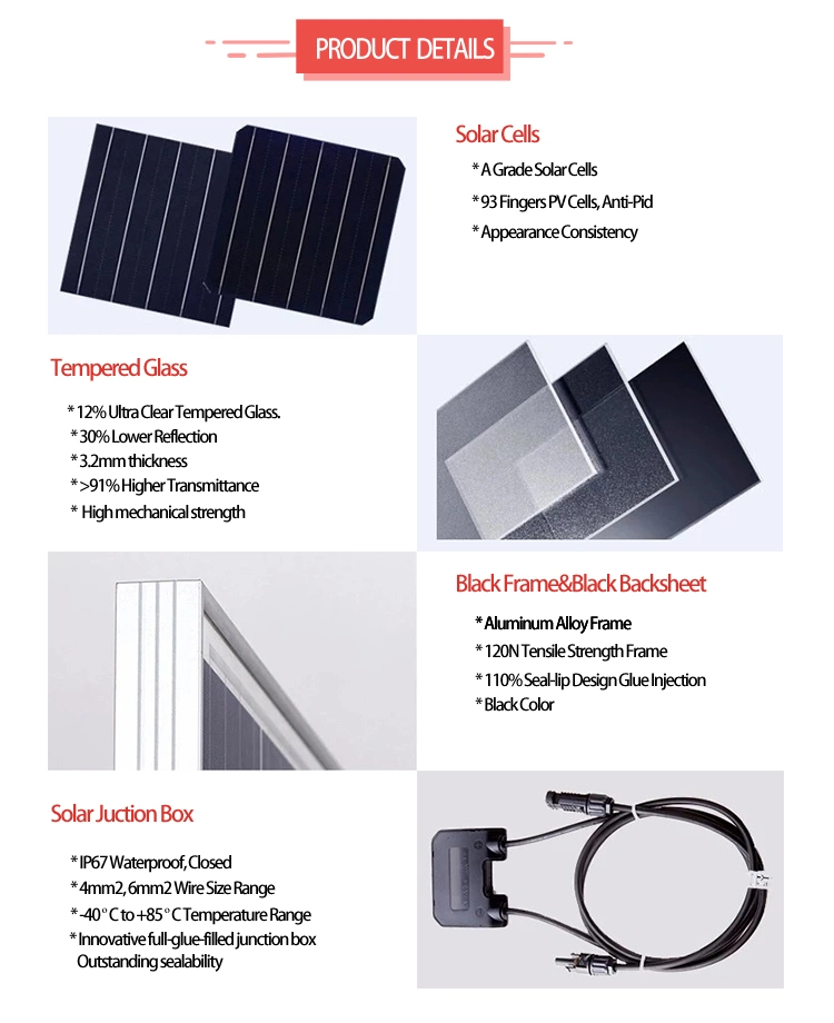 Cheap Price Custom Design Mono 390wp 400wp 370 Wp 380W Pvt Hybrid Solar Panel Factory Price Thin Film Solar Panels